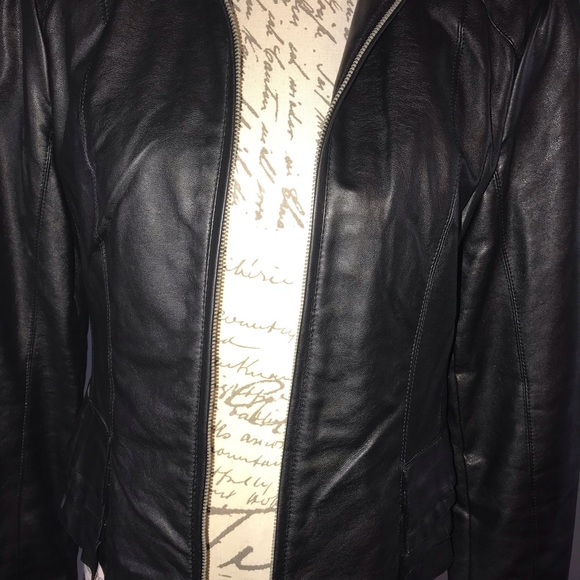 Women’s faux leather black jacket size S - Picture 5 of 6